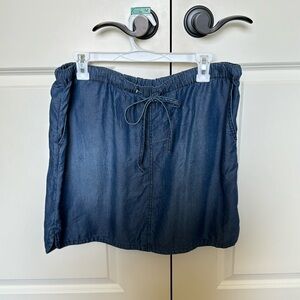 Darker blue jean skirt with adjustable waist band